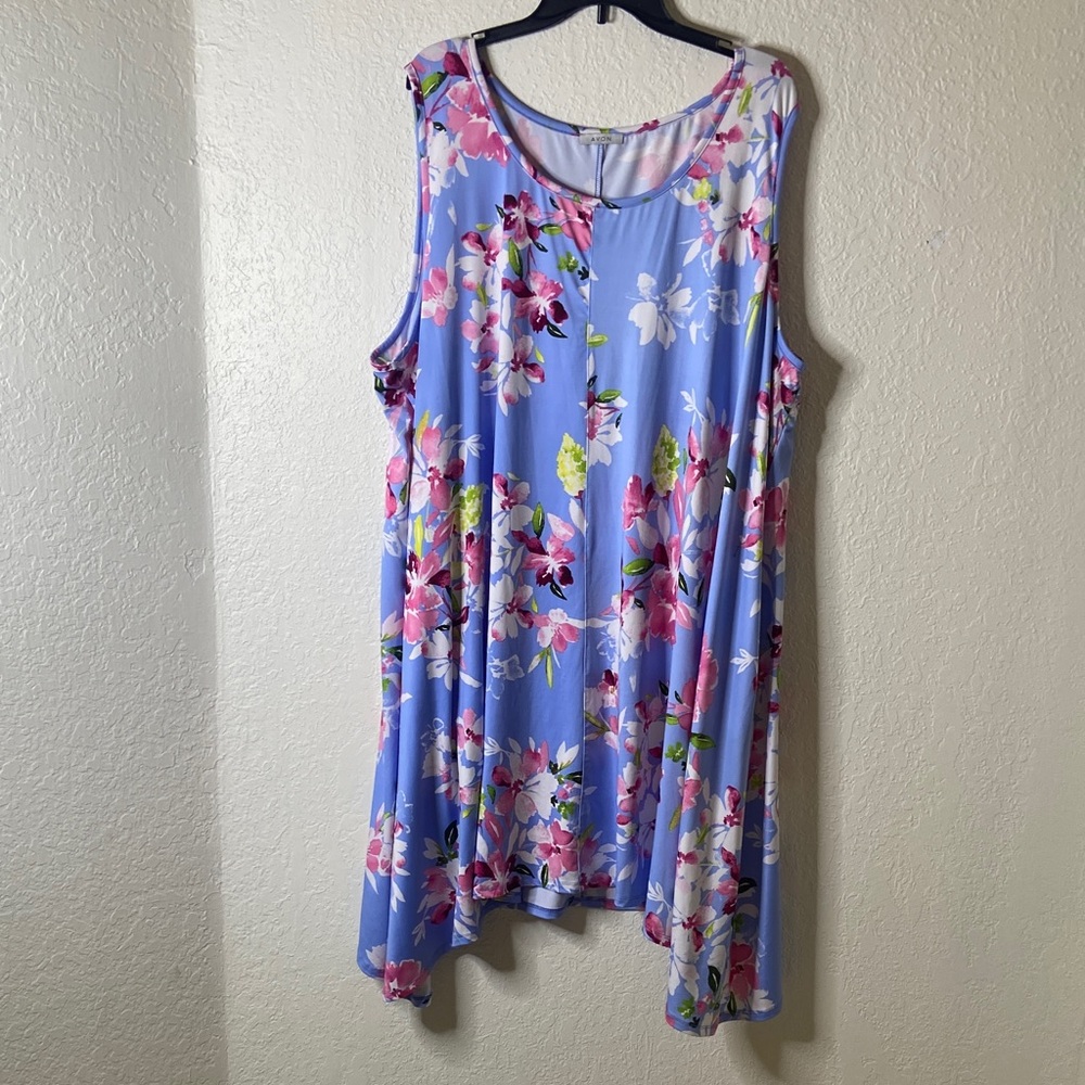 Avon Floral Blue and Pink Dress